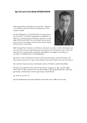 A preview of a PDF biography for Webb, Bernard Frank